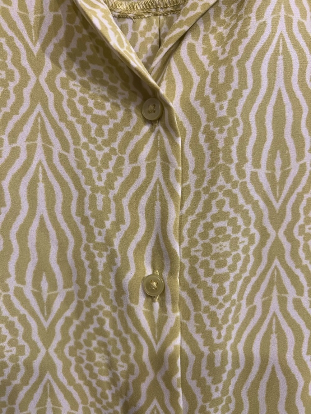 Worthington Lime Green and White Geometric Psychedelic Button-Down Shirt - Picture 5 of 7
